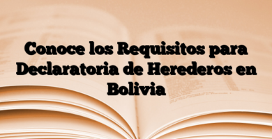 Conoce los Requisitos para Declaratoria de Herederos en Bolivia