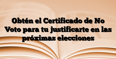 Obtén el Certificado de No Voto para tu justificarte en las próximas elecciones